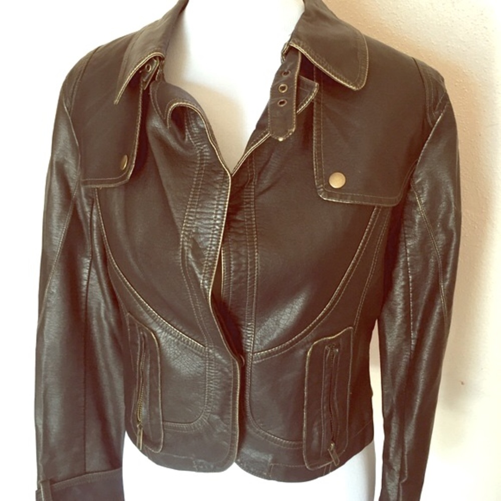 Romeo & Juliet Couture Faux-Leather Jacket Nwot